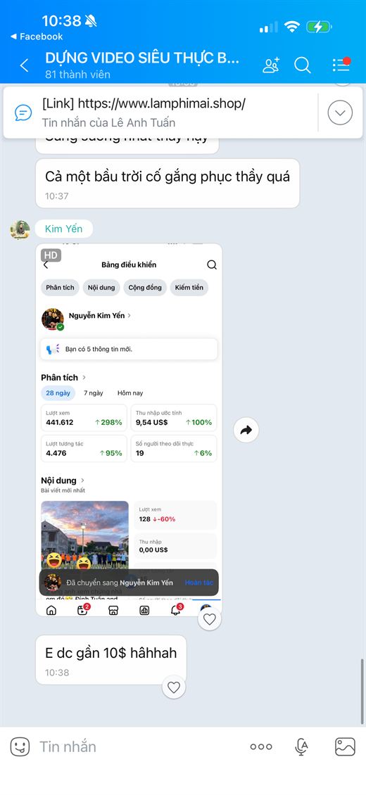 Kim Yến 441K view bắt đầu ra tiền