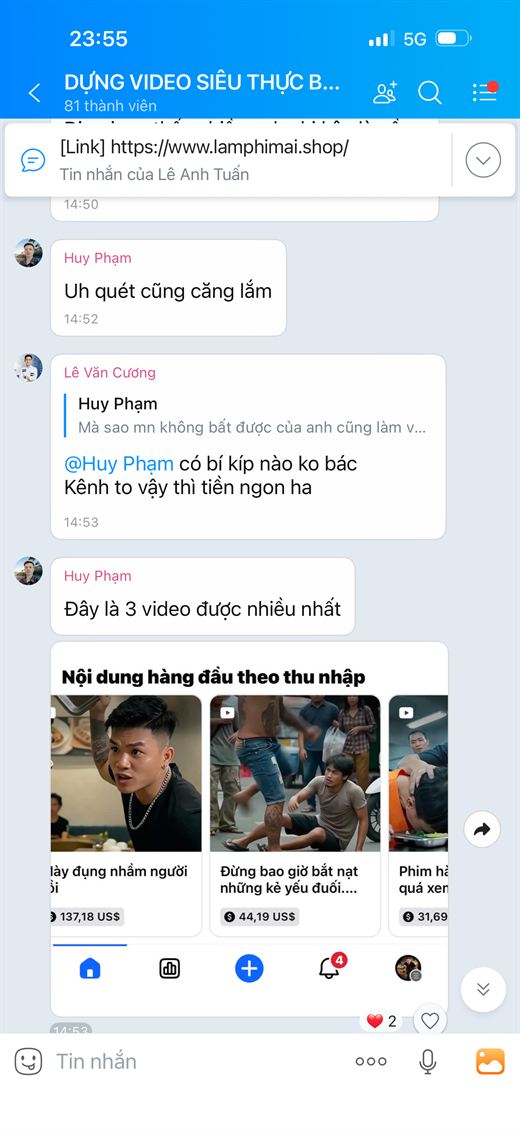 Video top thu nhập 137 đô